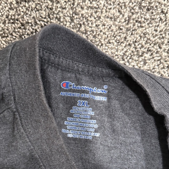 Champion Men's Dark Gray Tee with Logo - Picture 2 of 2